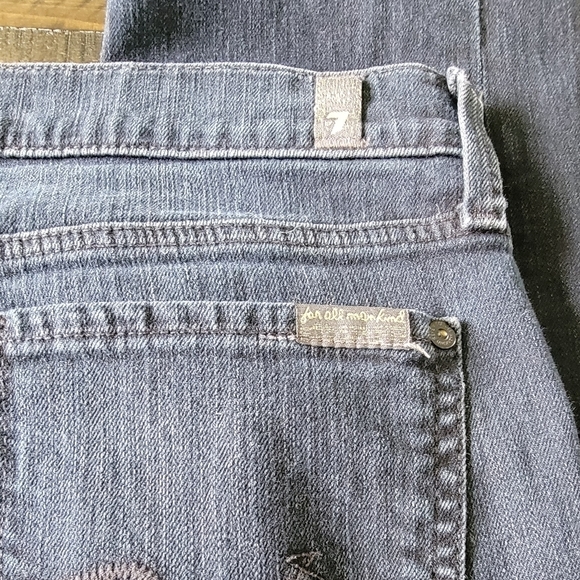 Women's 7 For All Mankind Black Straight Leg Jeans Size 30 - Picture 5 of 8